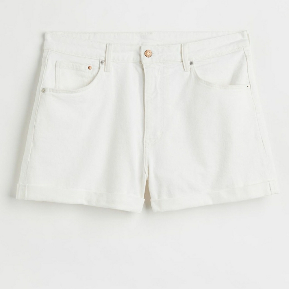 h&m+ mom ultra high denim shorts